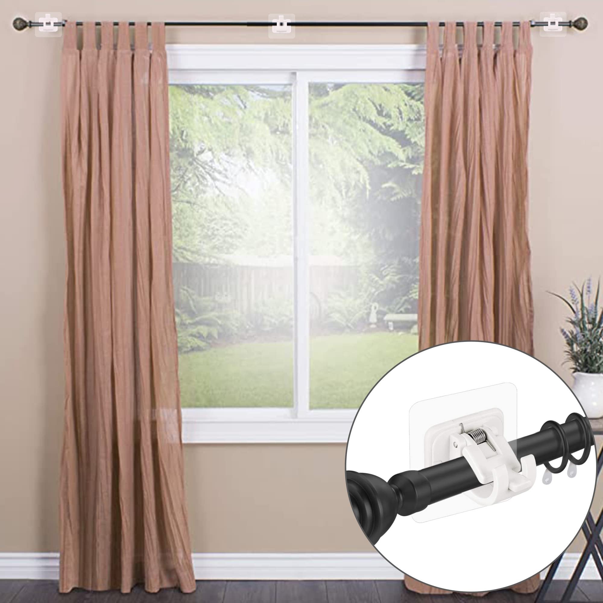 No-Drill Curtain Rod Brackets